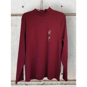Karen Scott Women's Top Merlot Color Mock Neck Long Sleeve New Tags Size XXL